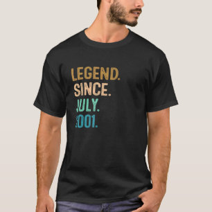 Camiseta Legenda de 21 anos desde julho de 2001 aniversário