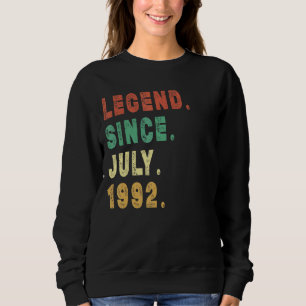 Camiseta Legenda De 30 Anos Desde Julho De 1992 aniversário