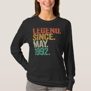 Camiseta Legenda De 30 Anos Desde Maio De 1992 aniversário