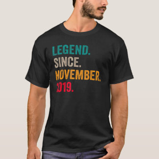 Camiseta Legenda De 3 Anos Desde Novembro De 2019 Terceiro