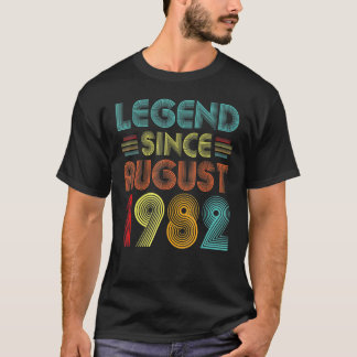 Camiseta Legenda De 40 Anos Desde Agosto De 1982 40º Nascim