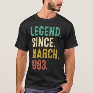 Camiseta Legenda De 40 Anos Desde Março De 1983 40º Nascime