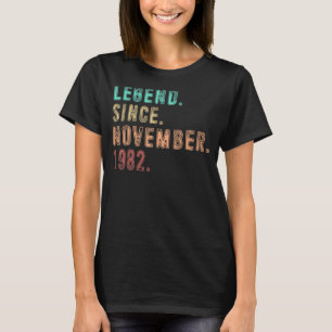 Camiseta Legenda De 40 Anos Desde Novembro De 1982 40º Dia