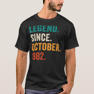 Camiseta Legenda De 40 Anos Desde Outubro De 1982 40º Nasci