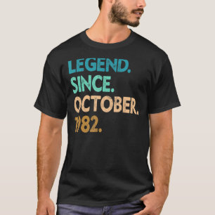 Camiseta Legenda De 40 Anos Desde Outubro De 1982 40º Nasci
