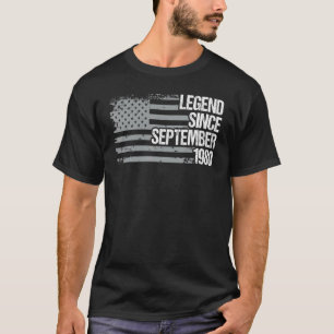 Camiseta Legenda de 42 anos desde setembro de 1980 42º Nasc