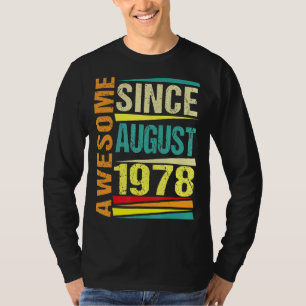 Camiseta Legenda De 44 Anos Desde Agosto De 1978 44 Birthd