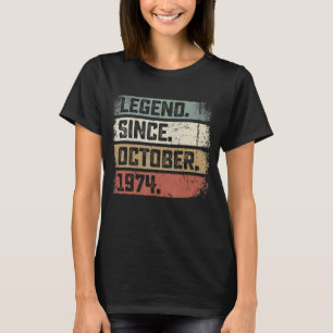 Camiseta Legenda de 48 anos desde outubro de 1974 48º Nasci