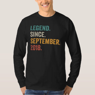 Camiseta Legenda de 4 anos desde setembro de 2018 Quarto Na