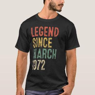 Camiseta Legenda de 50 anos desde março de 1972 50º anivers