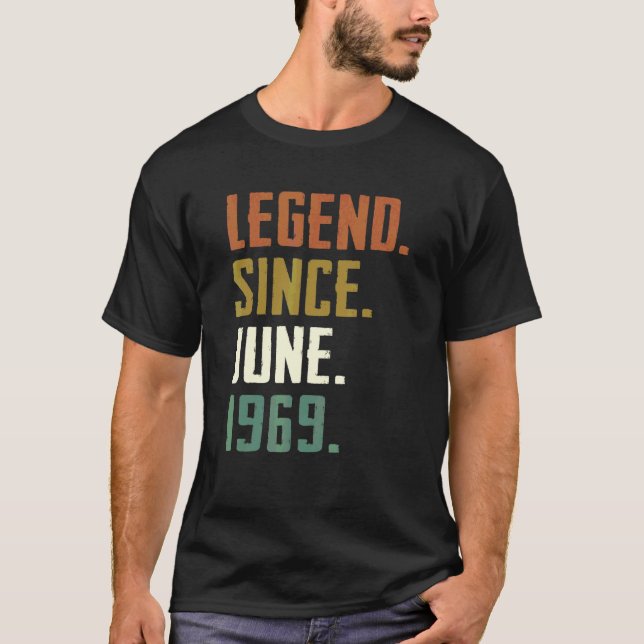 Camiseta Legenda De 53 Anos Desde Junho De 1969 53º Anivers (Frente)