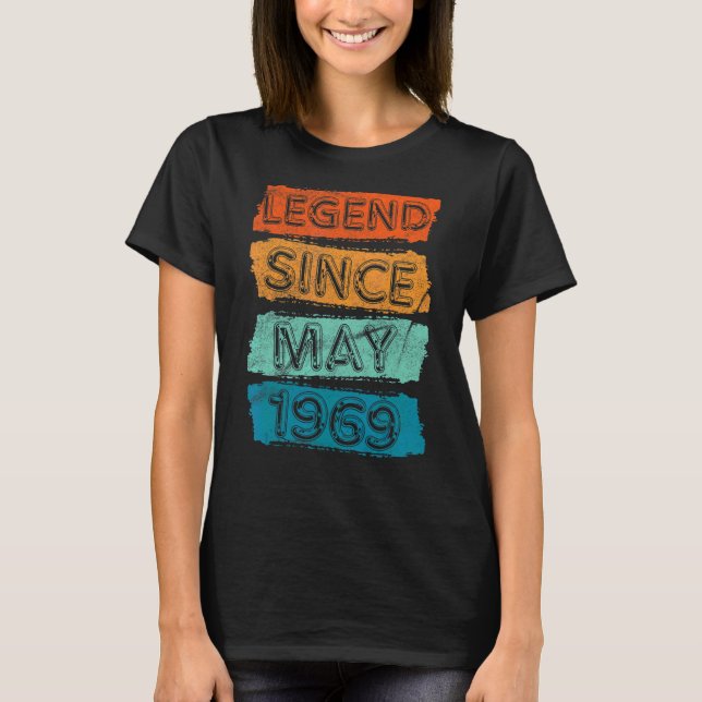 Camiseta Legenda De 53 Anos Desde Maio De 1969 53º Aniversá (Frente)