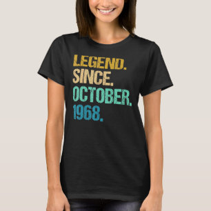 Camiseta Legenda De 54 Anos Desde Outubro De 1968 54º Nasci