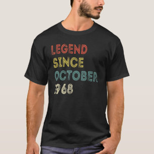 Camiseta Legenda De 54 Anos Desde Outubro De 1968 54º Nasci
