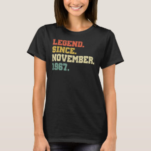 Camiseta Legenda De 55 Anos Desde Novembro De 1967 55º Nasc
