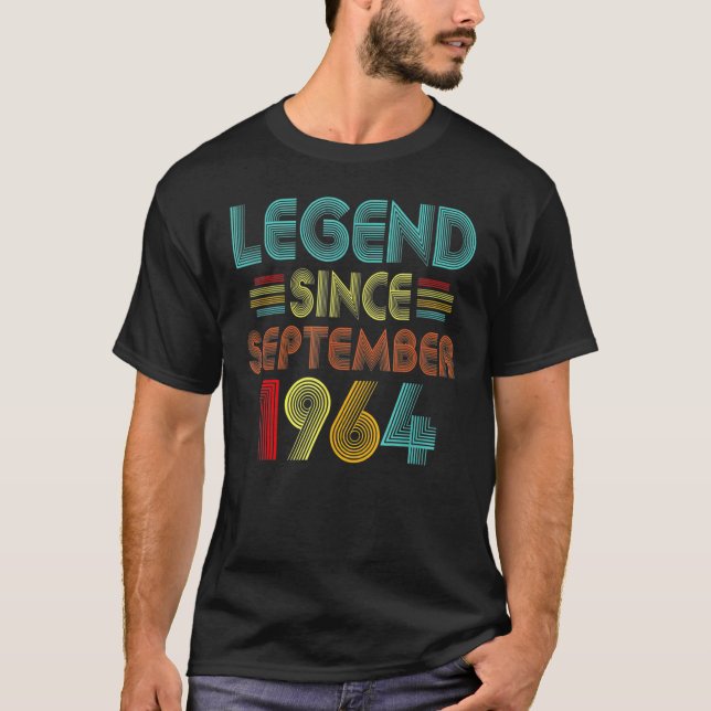 Camiseta Legenda De 58 Anos Desde Setembro De 1964 58º Bir (Frente)