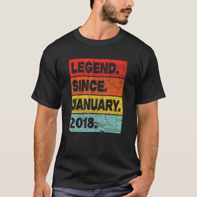 Camiseta Legenda De 5 Anos Desde Janeiro De 2018 5 Aniversá (Frente)
