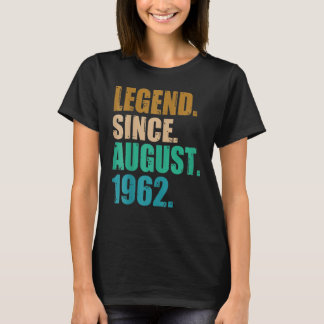 Camiseta Legenda De 60 Anos Desde Agosto De 1962 60º Nascim