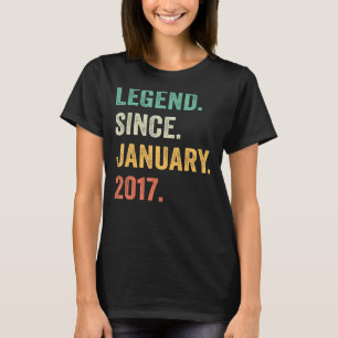 Camiseta Legenda de 6 de Aniversário de 6 Anos Desde Janeir