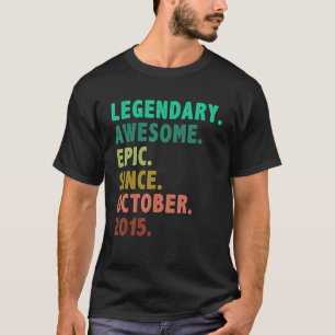 Camiseta Legenda De 7 Anos Desde Outubro De 2015 7 Aniversá