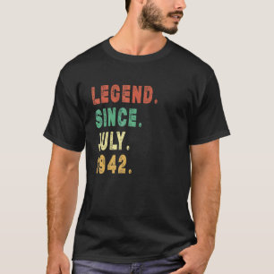 Camiseta Legenda De 80 Anos Desde Julho De 1942 80 Aniversá