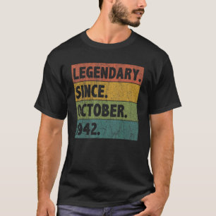 Camiseta Legenda De 80 Anos Desde Outubro De 1942 80 Birthd