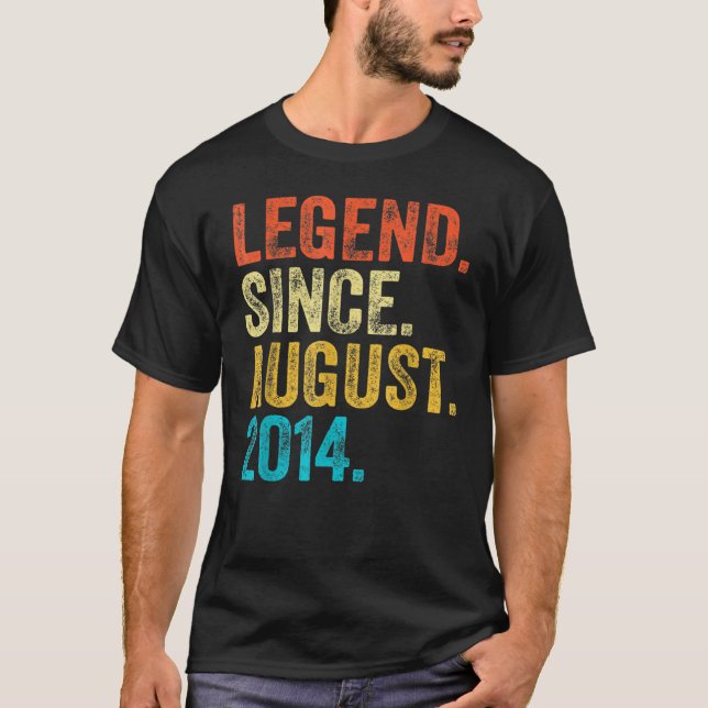 Camiseta Legenda de 8 anos desde agosto de 2014 8º aniversá (Frente)