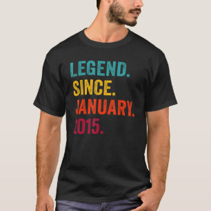 Camiseta Legenda de 8 anos desde janeiro de 2015 8º anivers