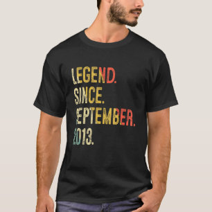 Camiseta Legenda De 9 Anos De 9 Anos Desde 2 De Setembro