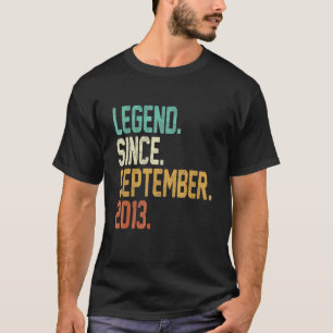 Camiseta Legenda De 9 Anos De 9 Anos Desde 2 De Setembro