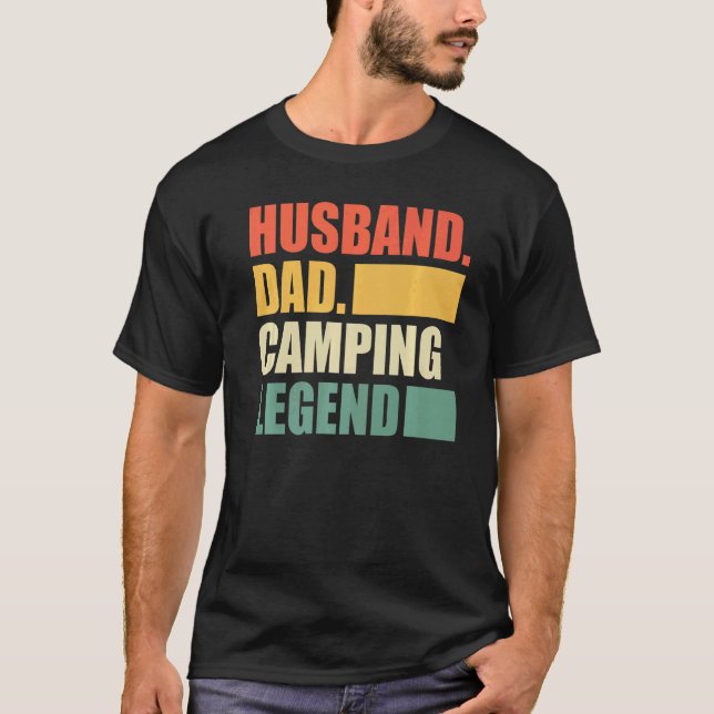 Camiseta Legenda de acampamento de Pai do marido (Frente)