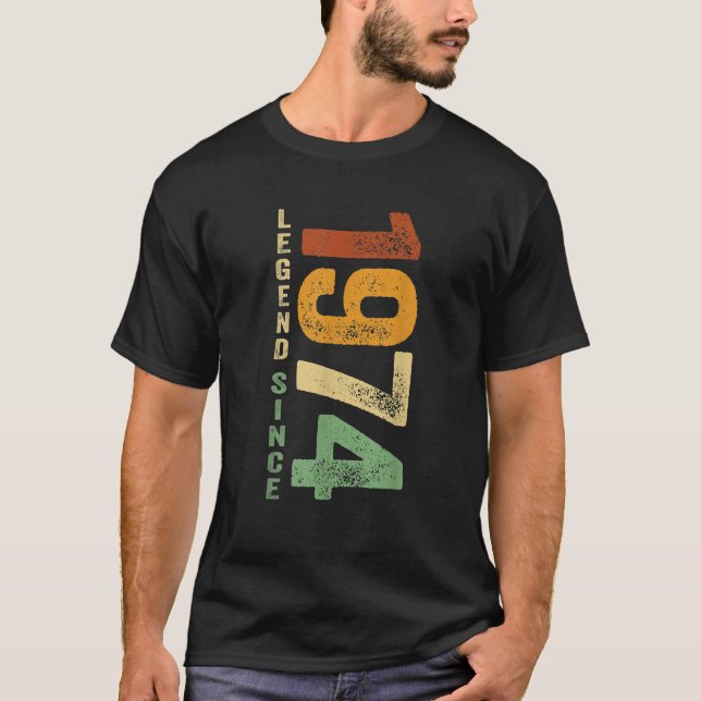 Camiseta Legenda De Aniversário De 1974 Desde 1974 Oferece  (Frente)
