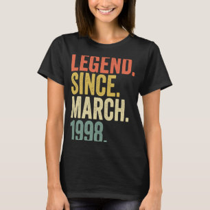 Camiseta Legenda de aniversário de 25 de 25 anos desde març