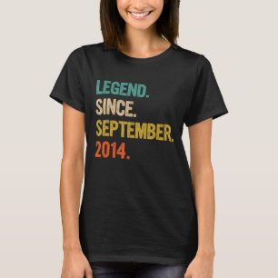 Camiseta Legenda de aniversário de 8 anos desde 2 de setemb
