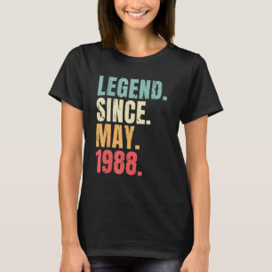 Camiseta Legenda De Aniversário De Maio Desde Maio De 1988