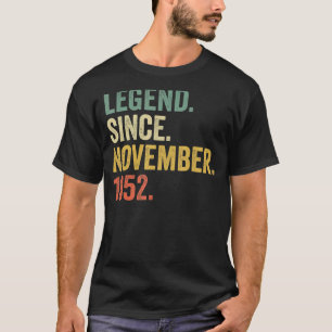 Camiseta Legenda De Homens De 70 Bday Com 70 Anos Desde Nov