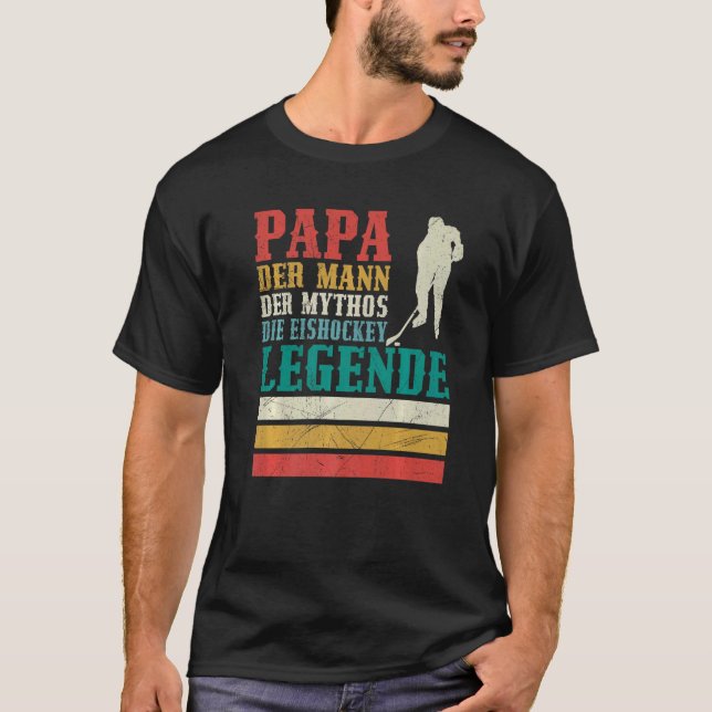 Camiseta Legenda de Hóquei do Homem de Pai de Hóquei em Cam (Frente)