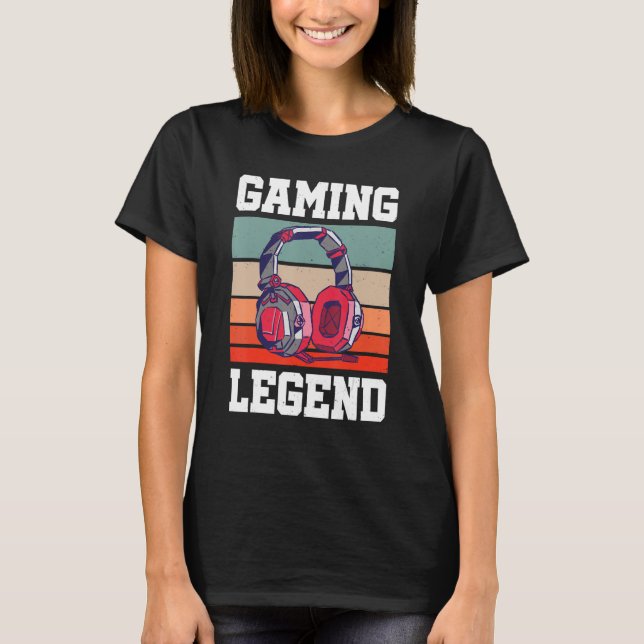 Camiseta Legenda De Jogos Retorna Vídeo Jogador De Jogos Co (Frente)