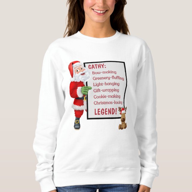 Camiseta Legenda de Natal para Reindeer de Papais noeis Per (Frente)