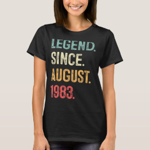 Camiseta Legenda De Presente De 40 Anos Desde Agosto De 198