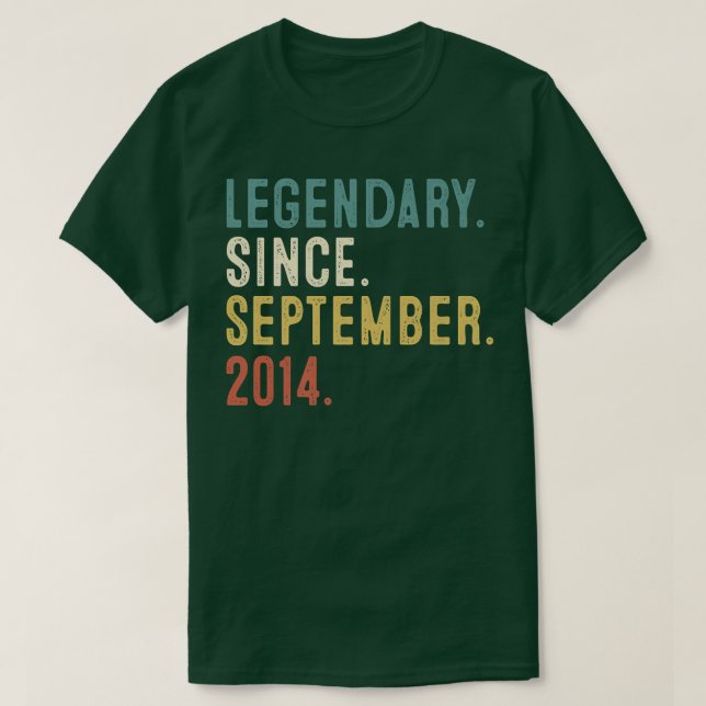 Camiseta Legenda de presente de 8 anos desde setembro de 20 (Frente do Design)