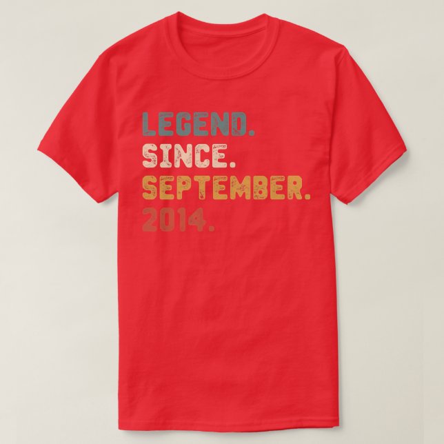 Camiseta Legenda de presente de 8 anos desde setembro de 20 (Frente do Design)