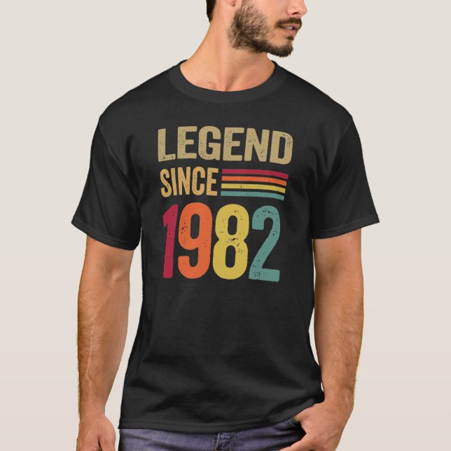 Camiseta Legenda de presentes de 40 anos desde 1982 - 40º d (Frente)