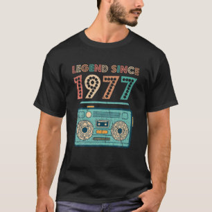 Camiseta Legenda Desde 1977 45º Aniversário Oferece Cassete