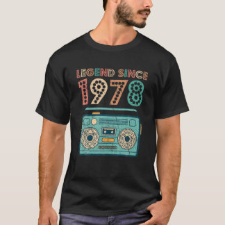 Camiseta Legenda Desde 1978 44 Birthday Oferece Cassete Vin