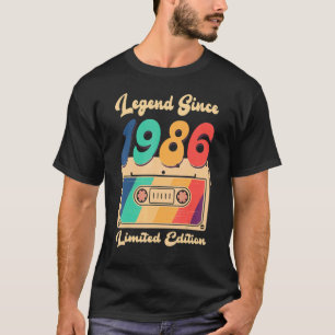 Camiseta Legenda Desde 1986 Vintage Cassette Birthday Women
