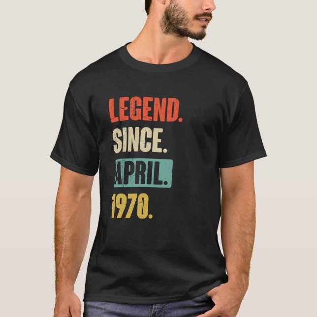 Camiseta Legenda desde abril de 1970 Aniversário 53ª Decora (Frente)