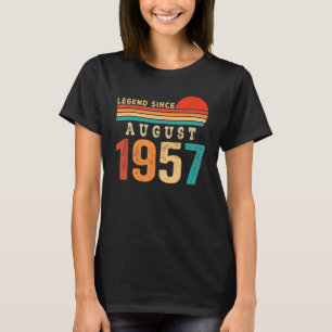 Camiseta Legenda desde agosto de 1957 66 anos 66 anos Nasci