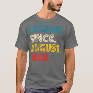 Camiseta Legenda Desde agosto De 1962 60 Anos 60 Homens Com