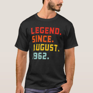 Camiseta Legenda desde agosto de 1962 60 anos Vintage 60th